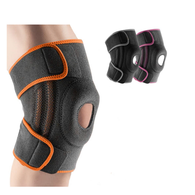 Knee Brace, Open-Type Knee Brace, Adjustable Knee Support with Patella Gel Pad & Side Spring Stabilizers